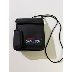 Vintage Nintendo Game Boy Carrying Case Black Nylon Travel Bag with Strap Logo